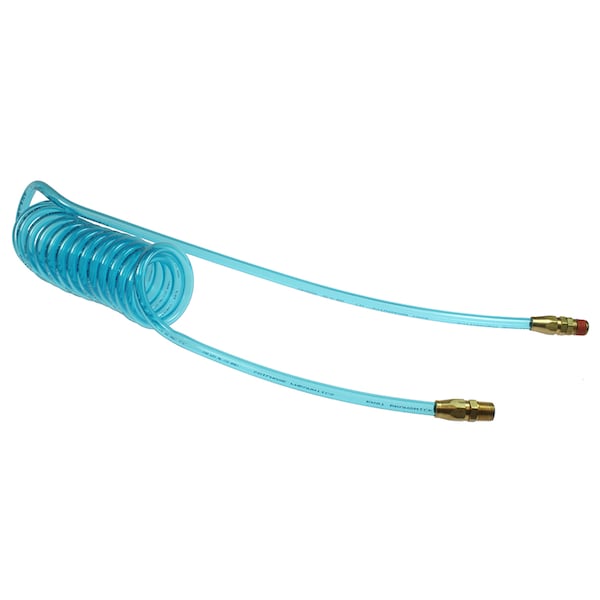 Flexcoil 1/4" ID x 5 ' 1/4" MPT Swivel x Rigid Transparent Blue